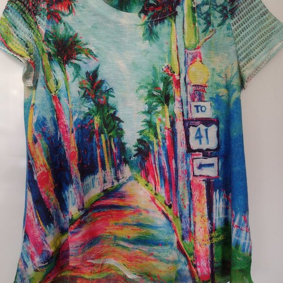 Leoma Lovegrove Tops - LEOMA LOVEGROVE Women’s Multicolor US 41 McGregor Blvd Ft Myers Motif Top